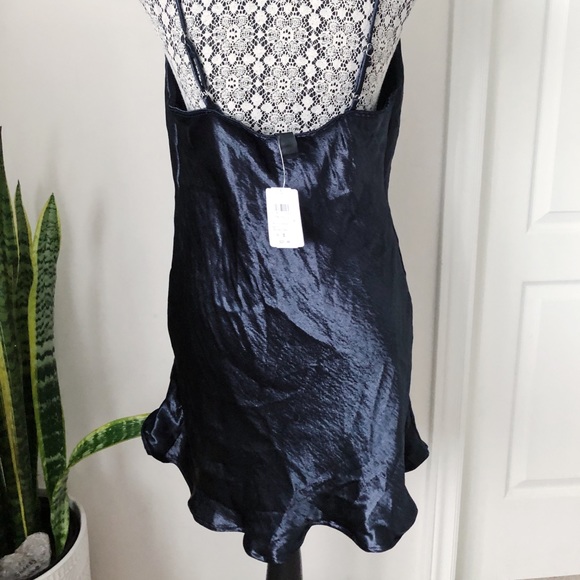 BNWT WINDSOR Satin Navy Mini Slip Dress, Size S - Picture 7 of 8